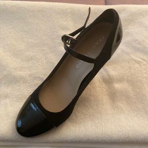 Black Patent Leather and Suede Shoes.